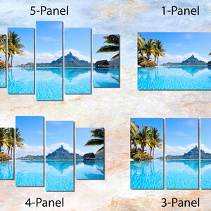 Framed Canvas Art - Lagoon Tropical Island Resort - Ready to Hang