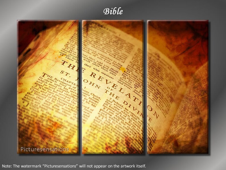 Framed Huge 3 Panel Modern Religious Art Bible Giclee Canvas Etsy