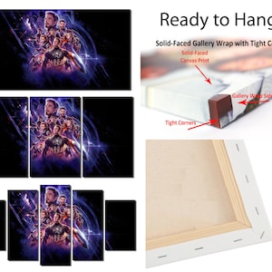 Framed Avengers Endgame, Avengers wall art, Iron Man, Hulk, Thor, Captain America, Thanos Wall Canvas Art