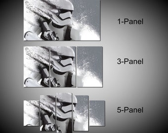 Framed Star Wars Stormtrooper The Force Awakens Wall Canvas Art - Ready to Hang