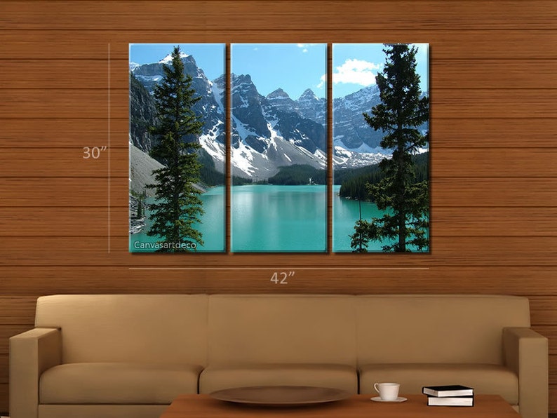 Framed Huge 3 Panel Modern Canada Banff Rocky Mountain Giclee Etsy