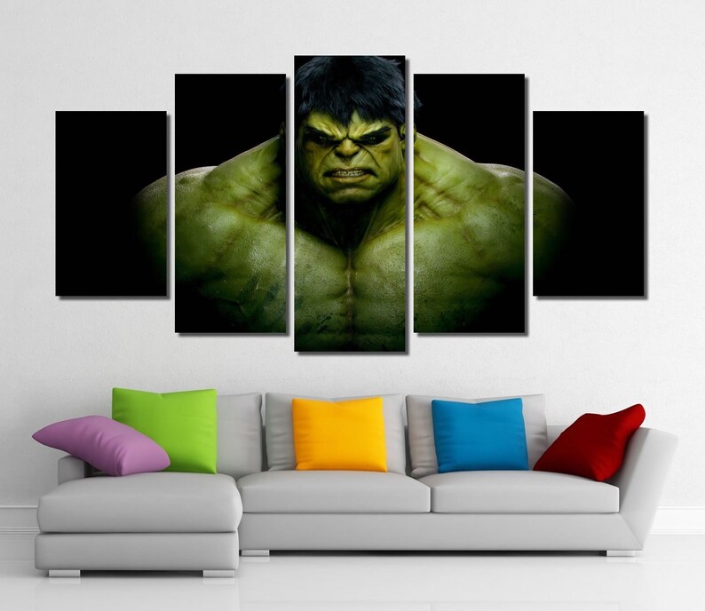 Framed Incredible Hulk Marvel Comics Wall Canvas Art Ready Etsy