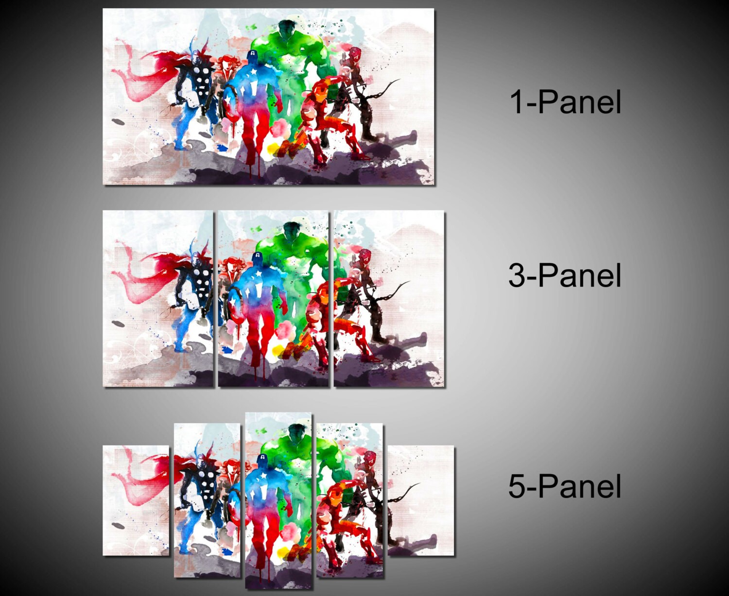 Framed Abstract Watercolor Marvel Avengers Super Hero Wall | Etsy