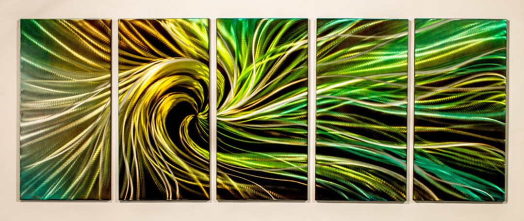 Modern Abstract Painting Metal Wall Art Sculpture Electric Swirl - Etsy