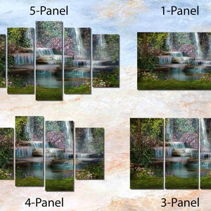 Framed Canvas Art - Enchanted Waterfall Fantasy Forest - Ready to Hang