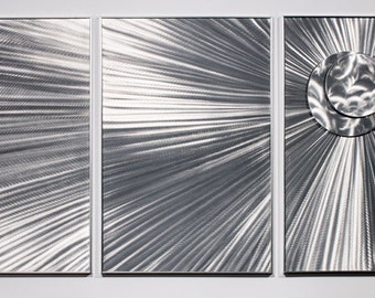Modern Abstract Painting Metal Wall Art Sculpture Rays of Light