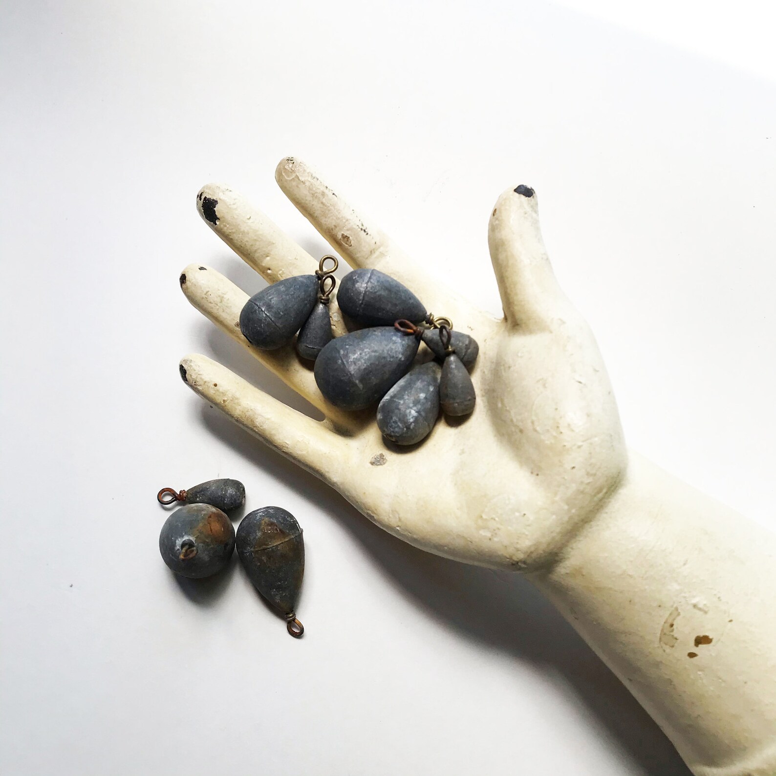 Vintage Lead Fishing Sinkers Set of Ten Various Size Etsy