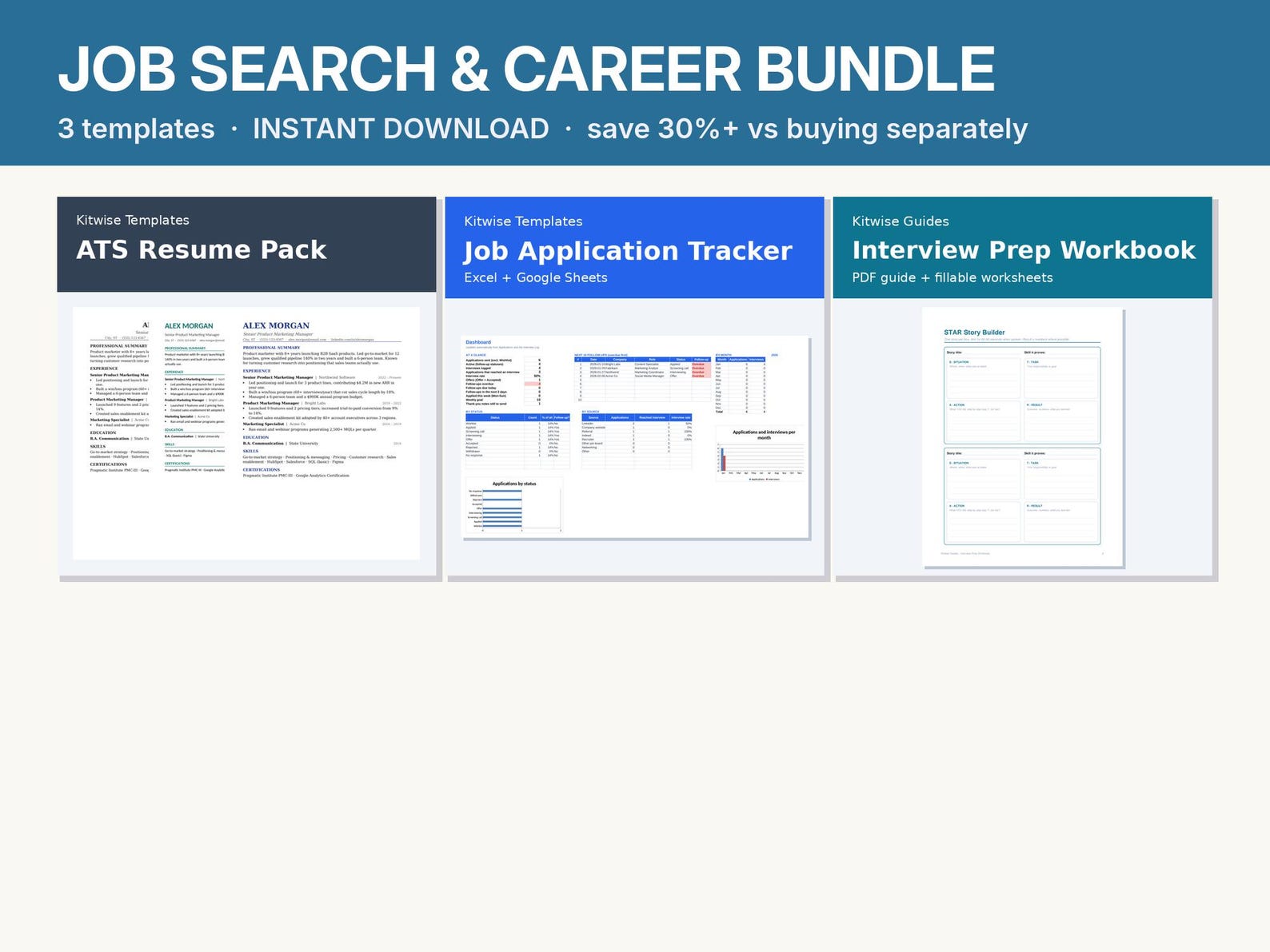 Job Search Bundle, ATS Resume Template Word, Job Application Tracker ...