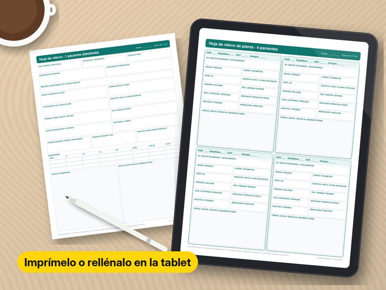 Nursing Relief Sheet, Kit of 11 Templates: SBAR, Fluid Balance ...