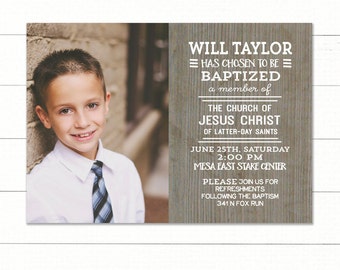 Lds Baptism Invitation Etsy