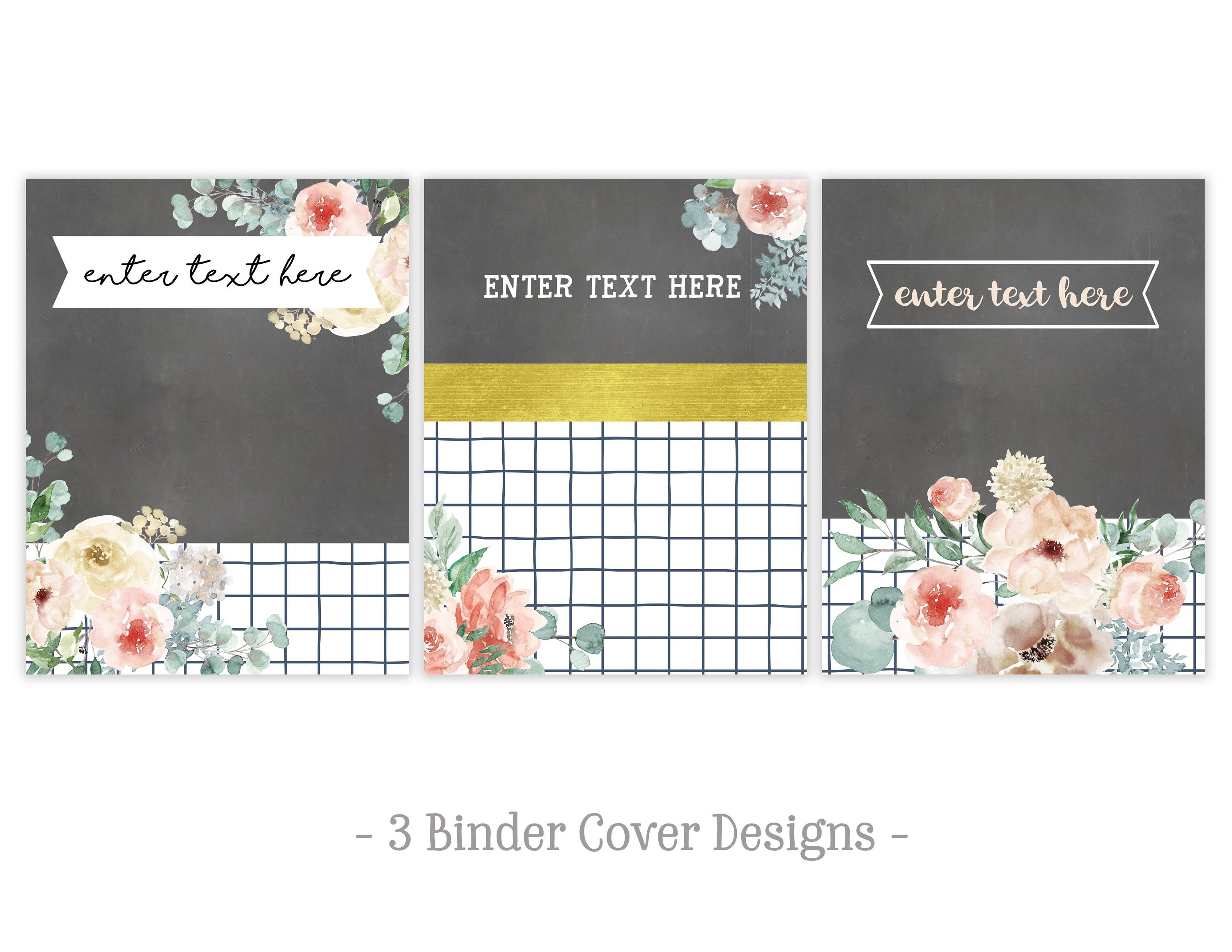 Editable Binder Cover Printable Binder Spine Template Binder Cover