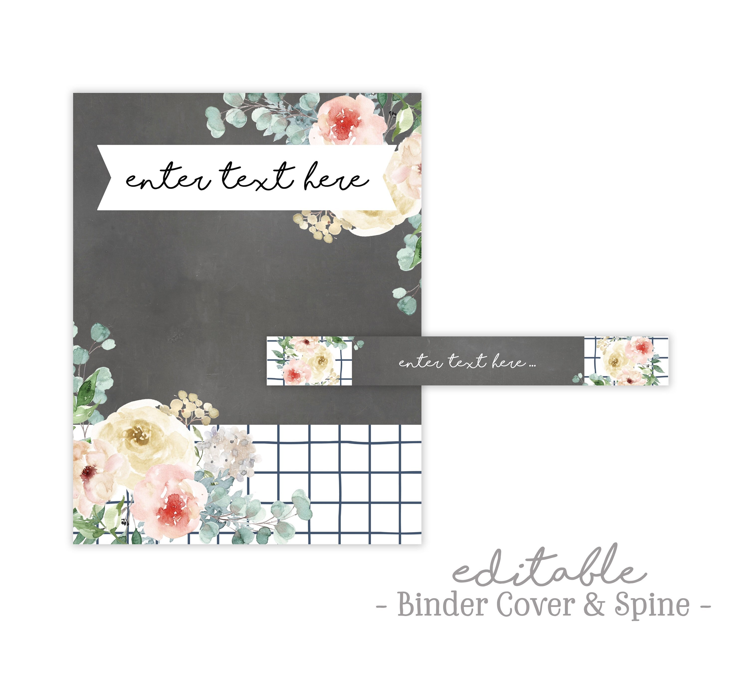 Editable Binder Cover Printable Binder Spine Template Binder Cover