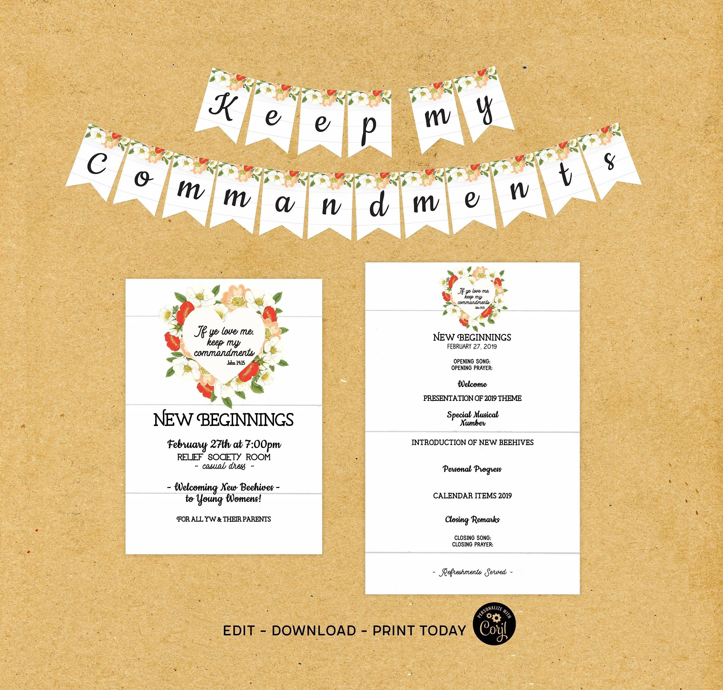 New Beginnings 2019 Invitation Young Women Program Etsy