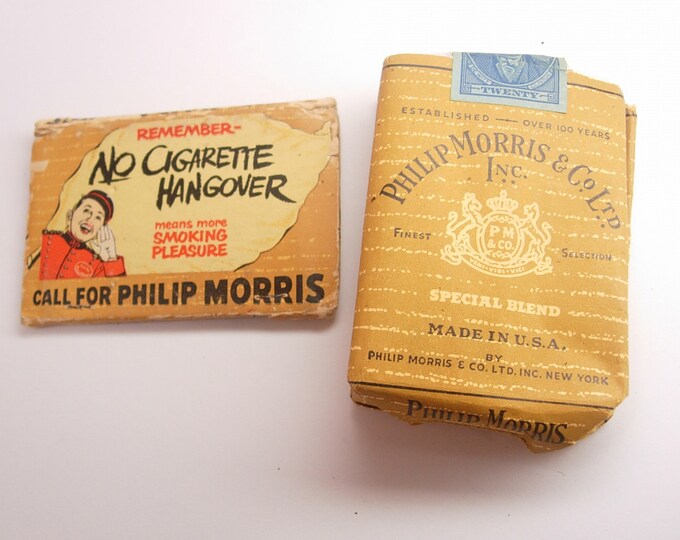 Vintage Pack of WW11 Era Philip Morris & Co Cigarettes and Matches Etsy