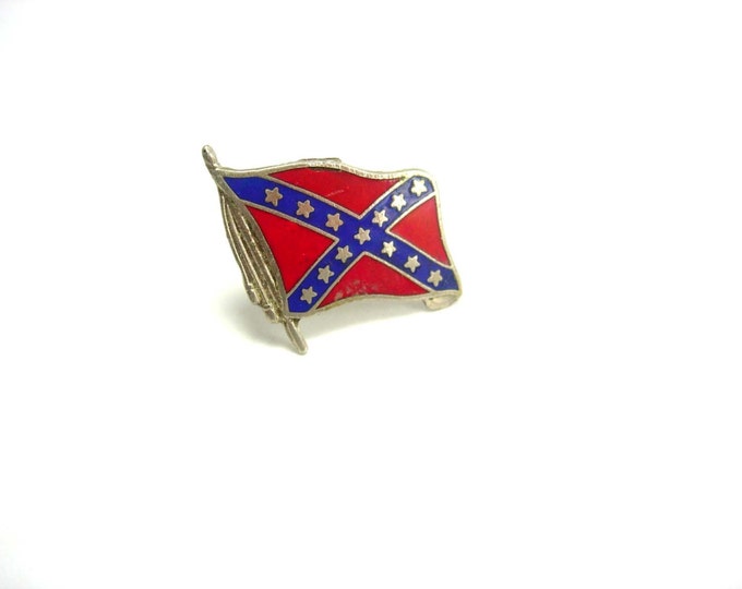 Vintage Confederate Flag Lapel Hat Pin Rebel Friend Etsy