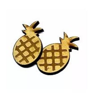1 Piece. Pineapple Craftwood Charms
