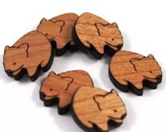 Laser Cut Jewelry Supplies.8 Pieces.Wombat Charms.