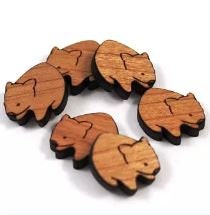 Laser Cut Jewelry Supplies.8 Pieces.Wombat Charms.
