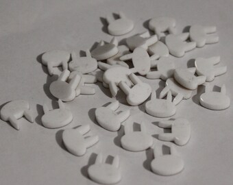 8 pieces. White Bunny Charms