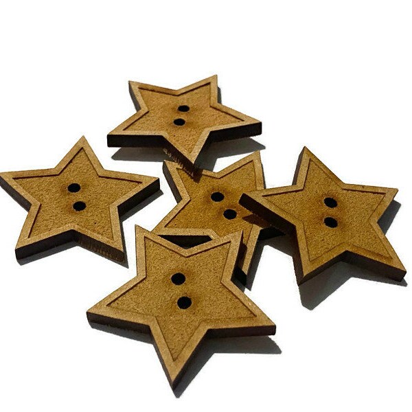 1  Piece. Craftwood 40mm  Star Button