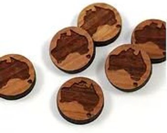 2 Pieces. Australia Cherry Wood Charms