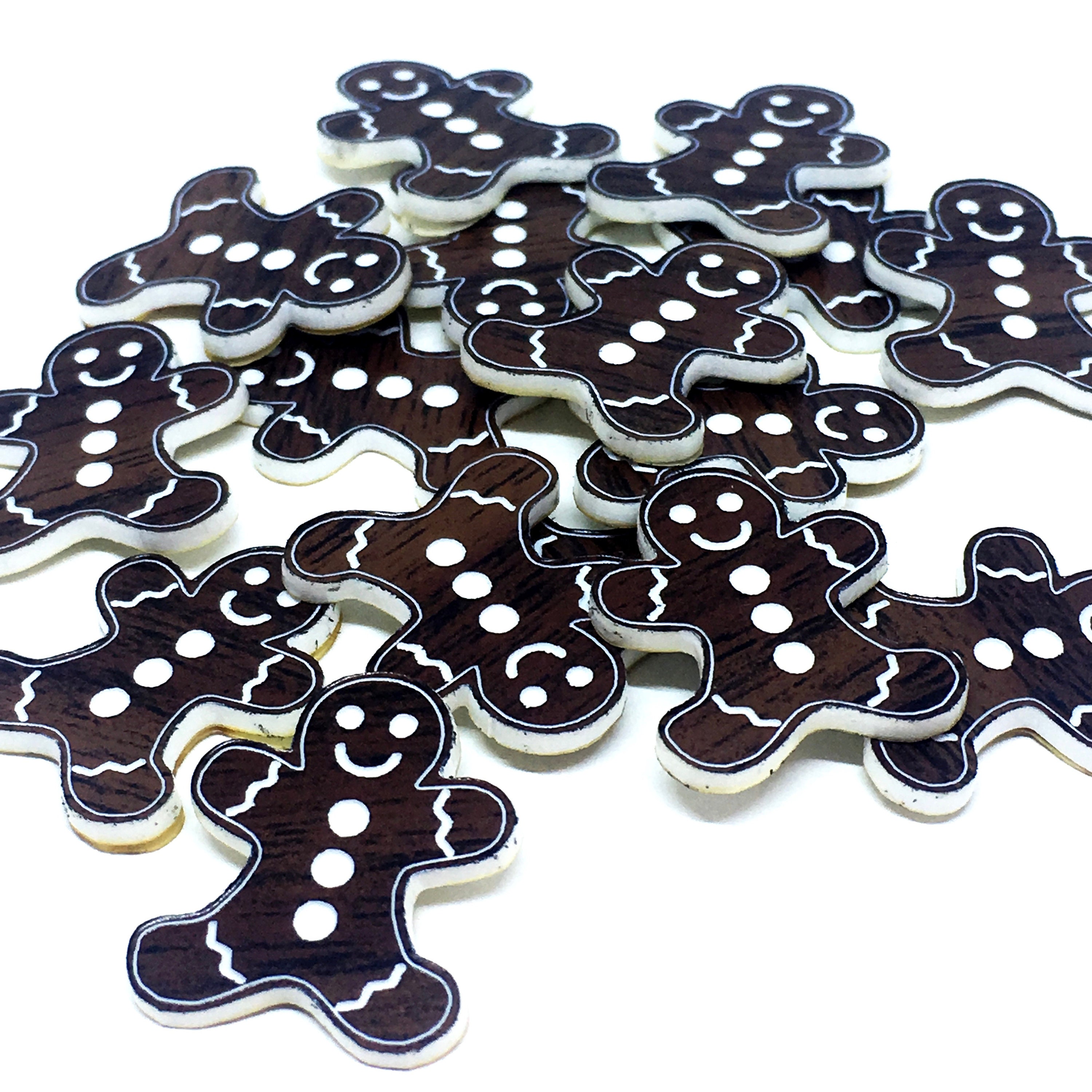 Laser Cut Jewelry Supplies.8 Pieces.Gingerbread man Charms.