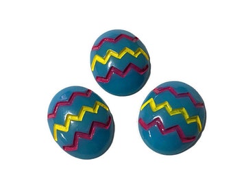 2 Pieces. Blue Easter Egg Cabochon