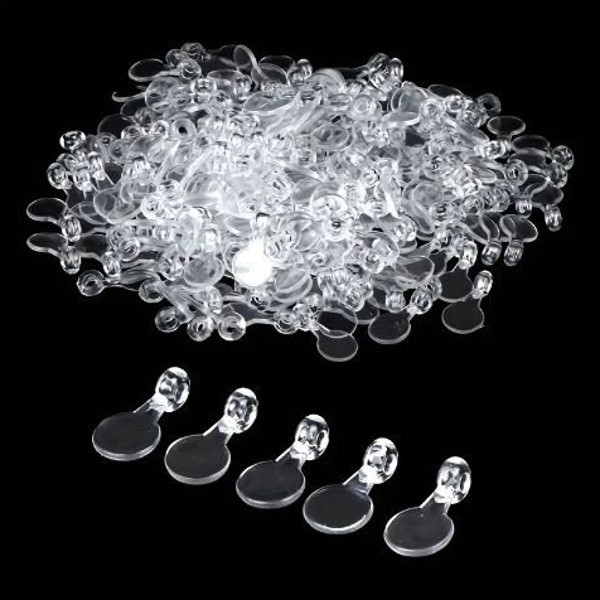 20 pieces. Transparent 8mm Plastic Bails with Glue Pad