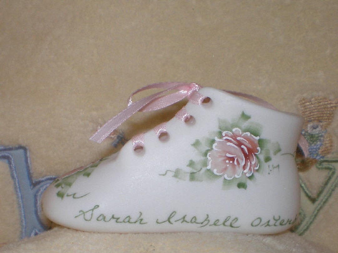Porcelain Baby Shoe Keepsake, New Mom Gift, Personalized With Baby's