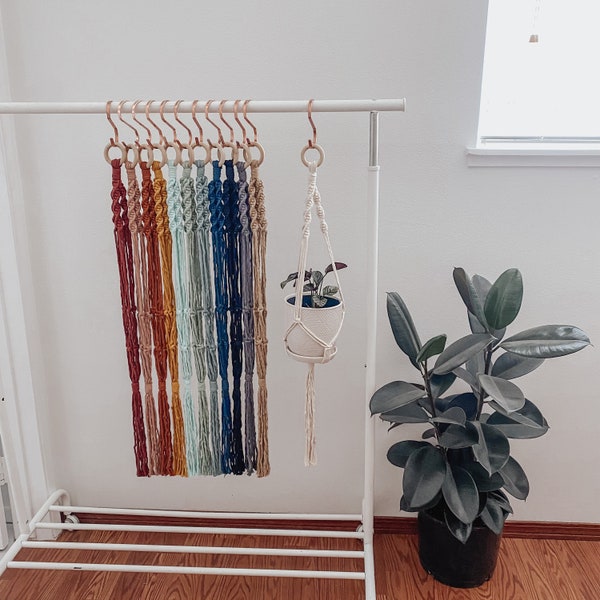 Macrame Plant hanger Spiral - Plant Holder- Plant Hanger - Macrame Decor - Wall Art - Wall Decor - White - Mustard - Grey - Oatmeal brown