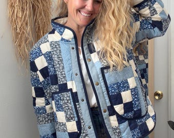Quilt Jacket - Vintage Quilt - Size Large