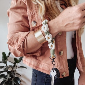 Llavero de pulsera / Margarita / Pulsera Macrame / Estética - Regalo del maestro - Relleno de medias