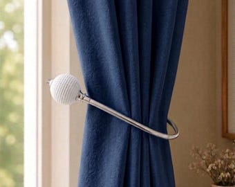 Luxuriöse Raffhalter aus Messing mit geflochtenem Kugelabschluss, elegante Metall-Gardinenhalter, moderne Fensterdekoration