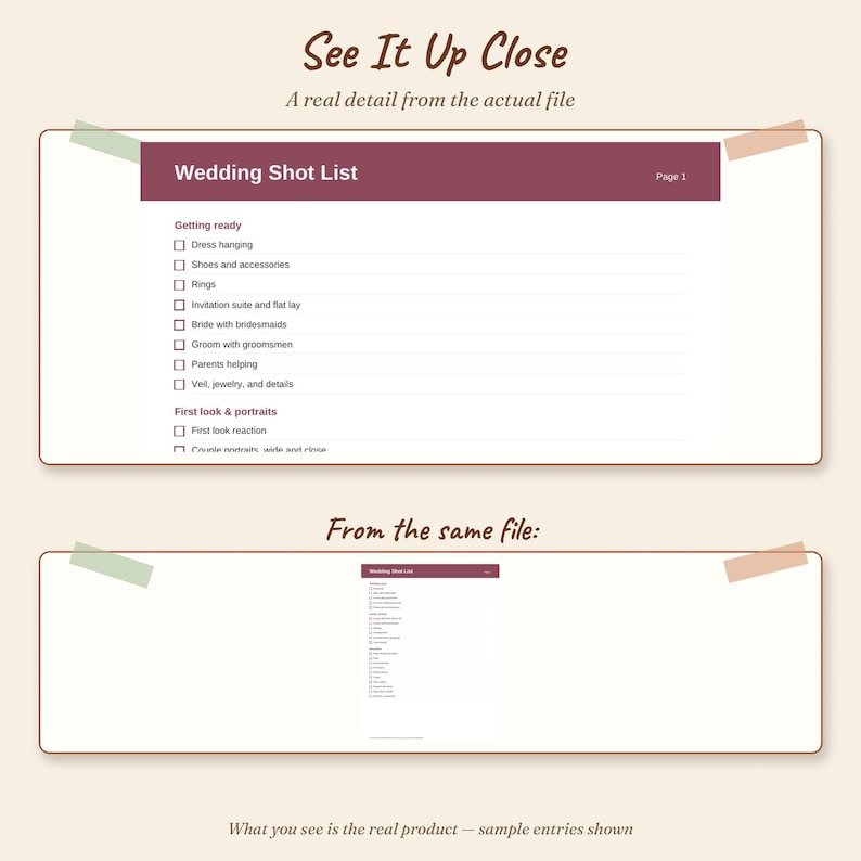Photography Checlist Example Wedding Photography Shot List | Printable Checklist for Wedding ...