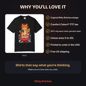 Camiseta de gato gamer comiendo ramen, camiseta kawaii de gato comiendo ramen, camiseta de gato estilo ola japonesa, regalo divertido para amantes de los videojuegos, camiseta de gato estilo anime imagen 14
