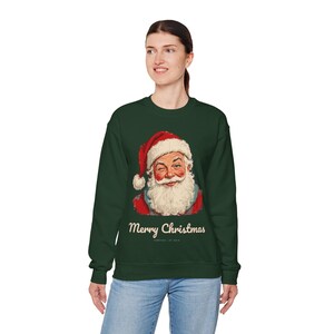 Vintage Santa Sweatshirt, Winking Santa Claus Crewneck, Retro Merry Christmas Sweater, Funny Christmas Sweatshirt, Holiday Gift image 7