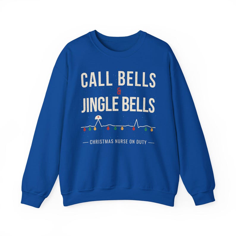 Christmas Nurse Sweatshirt, Call Bells and Jingle Bells Crewneck, Funny Nurse Christmas Sweater, Holiday RN Gift for Nurses image 12