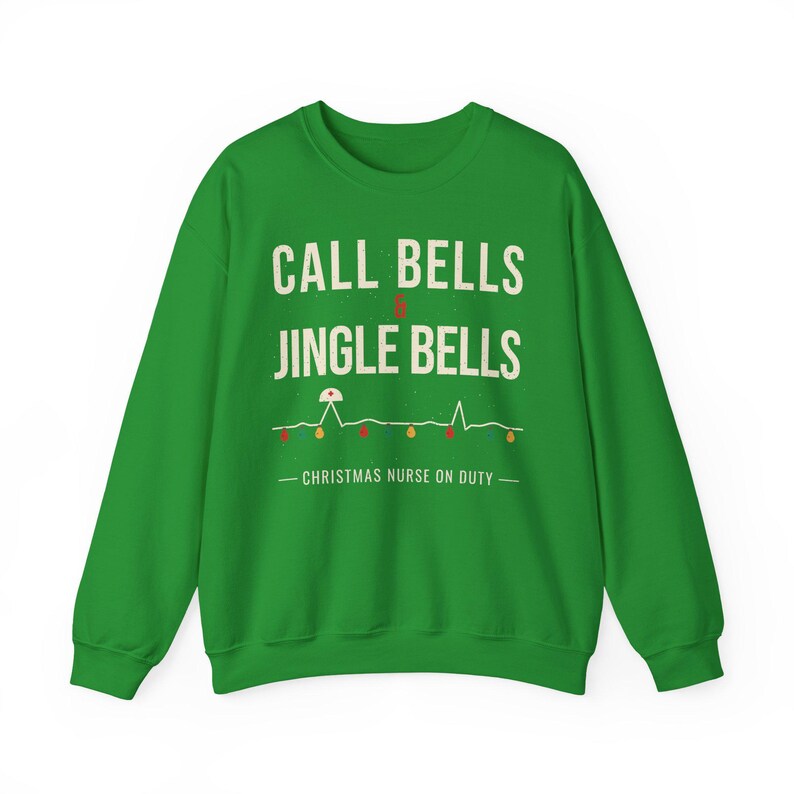 Christmas Nurse Sweatshirt, Call Bells and Jingle Bells Crewneck, Funny Nurse Christmas Sweater, Holiday RN Gift for Nurses image 7