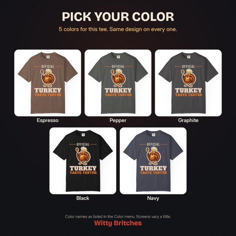 Official Turkey Taste Tester Shirt, Funny Thanksgiving T-Shirt, Turkey Day Tee, Family Thanksgiving Shirt, Comfort Colors Fall Tee image 13