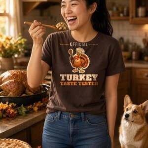 Official Turkey Taste Tester Shirt, Funny Thanksgiving T-Shirt, Turkey Day Tee, Family Thanksgiving Shirt, Comfort Colors Fall Tee image 2