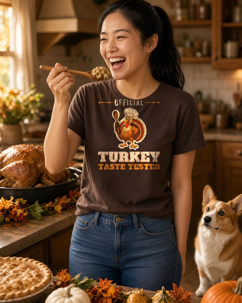 Official Turkey Taste Tester Shirt, Funny Thanksgiving T-Shirt, Turkey Day Tee, Family Thanksgiving Shirt, Comfort Colors Fall Tee image 2