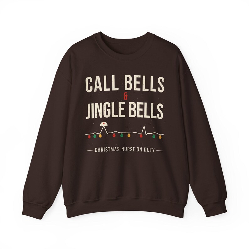 Christmas Nurse Sweatshirt, Call Bells and Jingle Bells Crewneck, Funny Nurse Christmas Sweater, Holiday RN Gift for Nurses image 5
