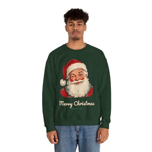 Vintage Santa Sweatshirt, Winking Santa Claus Crewneck, Retro Merry Christmas Sweater, Funny Christmas Sweatshirt, Holiday Gift image 6