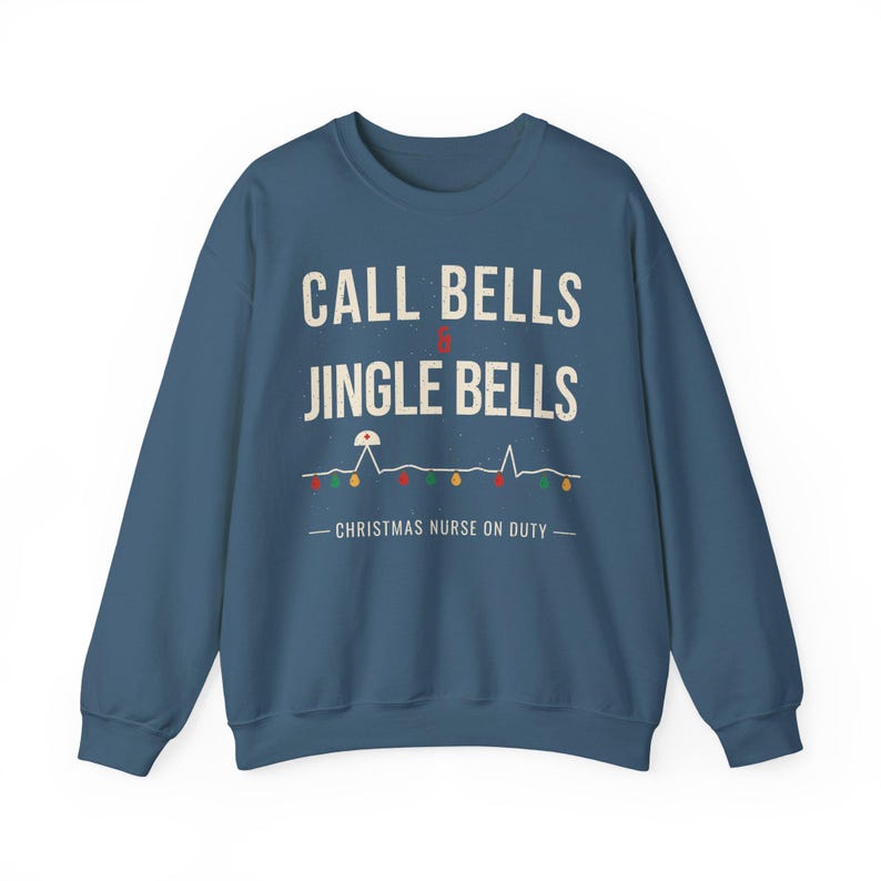 Christmas Nurse Sweatshirt, Call Bells and Jingle Bells Crewneck, Funny Nurse Christmas Sweater, Holiday RN Gift for Nurses image 10