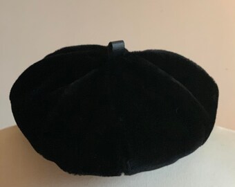 VINTAGE BERET TAM khaki lined hipster fashion unisex style hat