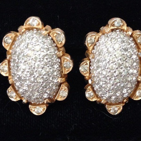 NETTIE ROSENSTEIN Rhinestone Earrings