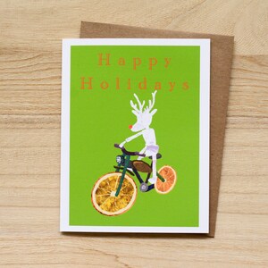 Carte de renne de Vacances, carte de vacances, carte de vœux, carte vierge, carte de Noël, carte vierge de Vacances, illustration de renne, carte de renne