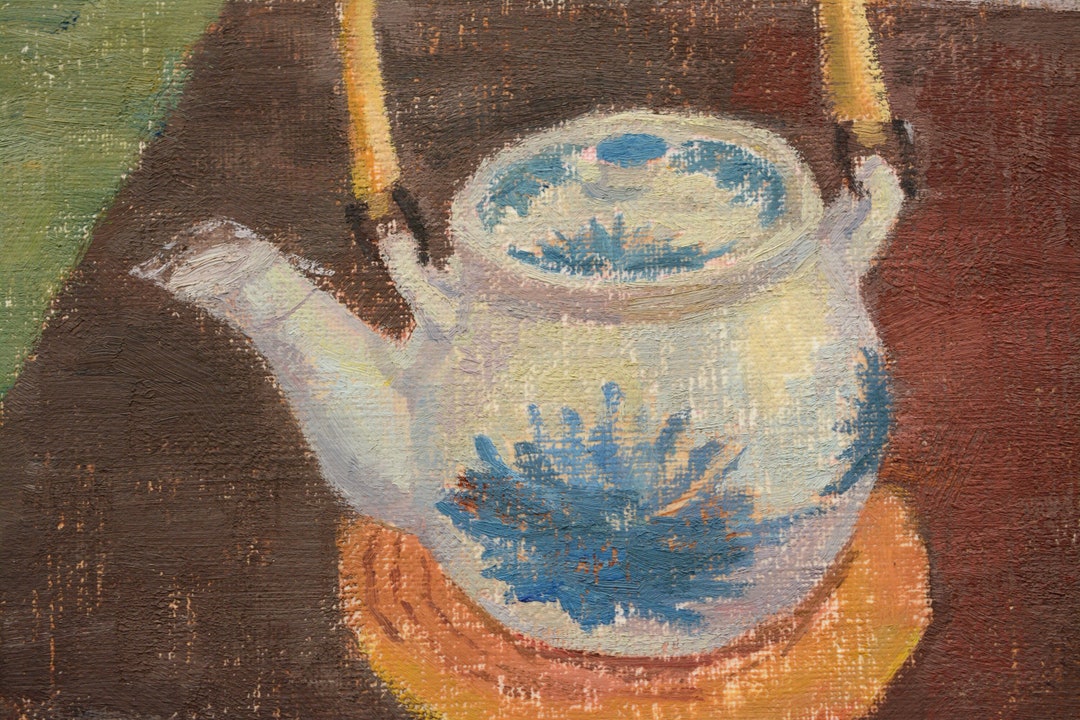 Tea Pot, Oil Painting Original, Still Life Painting, Wall Decor, Contemporary Painting, Tea Pot