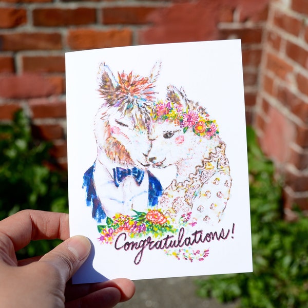 Greetings Card - Alpaca - Little Paws Big Memories