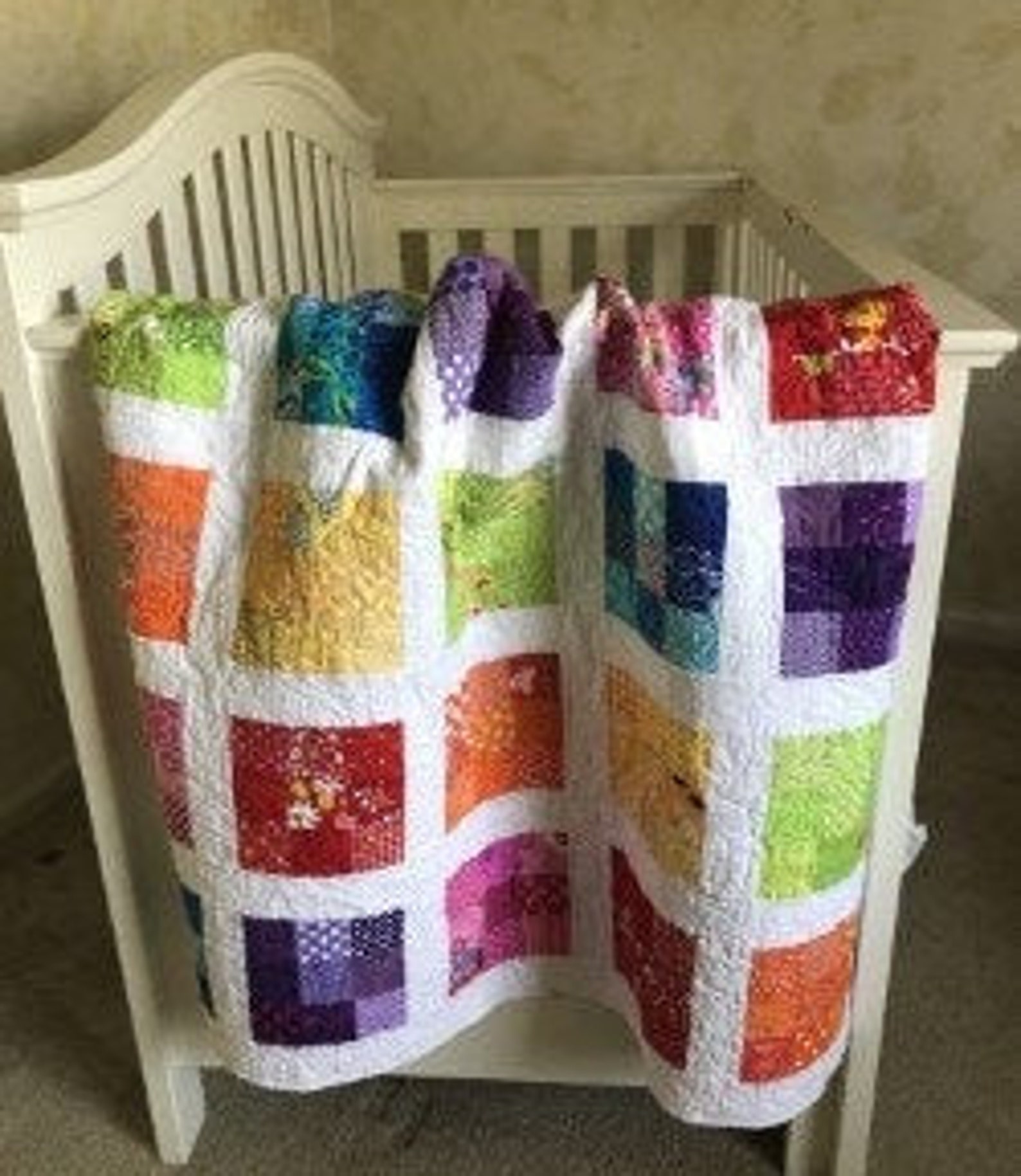 Rainbow Baby Quilt/Toddler Quilt/Crib QuiltGender Neutral Etsy